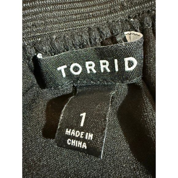 Women's Torrid Plus 1X Black Purple Floral Mesh A-Line Skirt - Picture 3 of 11